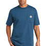 Carhartt Mens Workwear Short Sleeve Crewneck T-Shirt w/ Pocket - Lakeshore Blue
