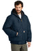 Carhartt CTSJ140/CTTSJ140/CT106677/CTT106677 Mens Wind & Water Resistant Duck Cloth Full Zip Hooded Work Jacket Navy Blue Model 3Q