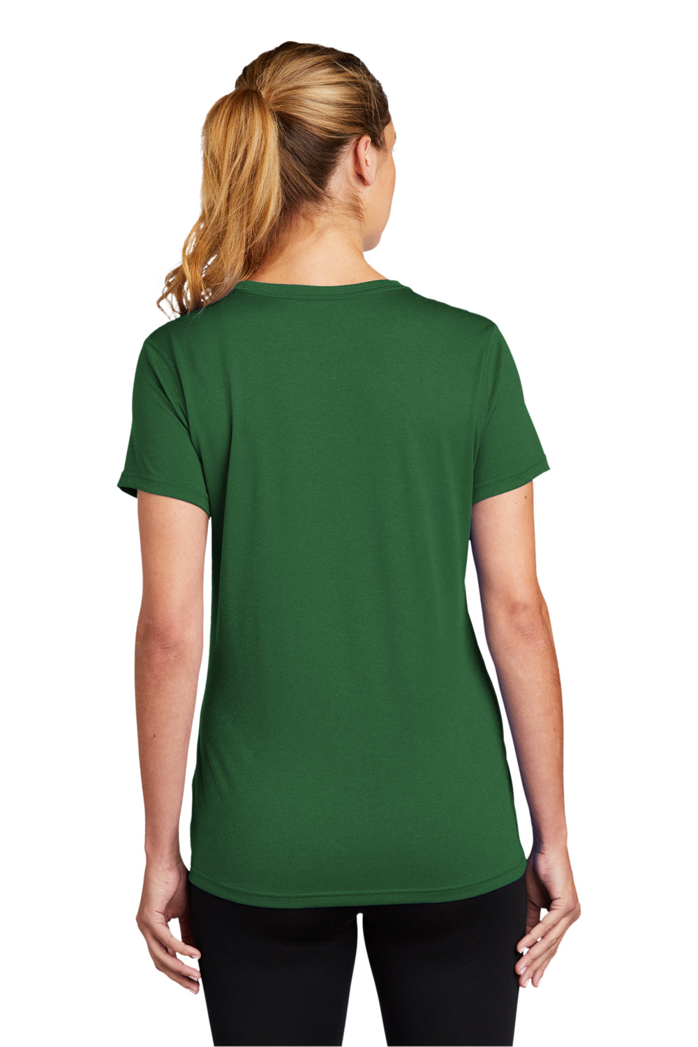Nike CU7599 Womens Legend Dri-Fit Moisture Wicking Short Sleeve Crewneck T-Shirt Gorge Green Model Back