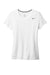 Nike CU7599 Womens Legend Dri-Fit Moisture Wicking Short Sleeve Crewneck T-Shirt White Flat Front