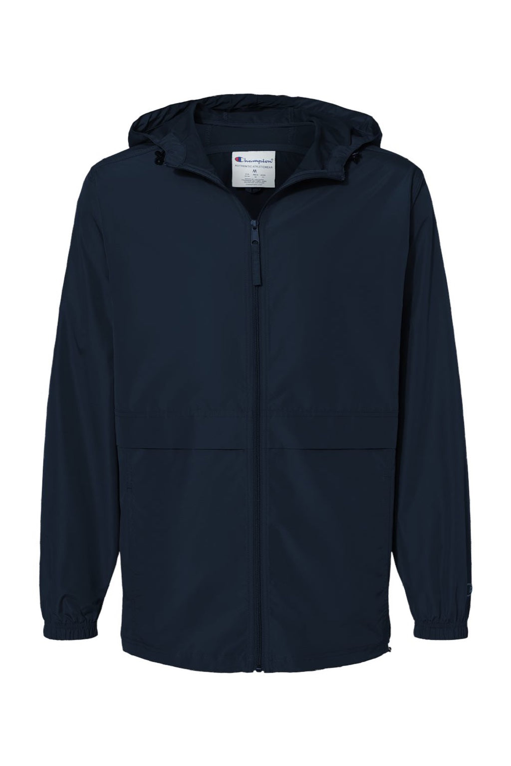 Champion CO125 Mens Wind & Water Resistant Full Zip Hooded Anorak Jacket Navy Blue Flat Front