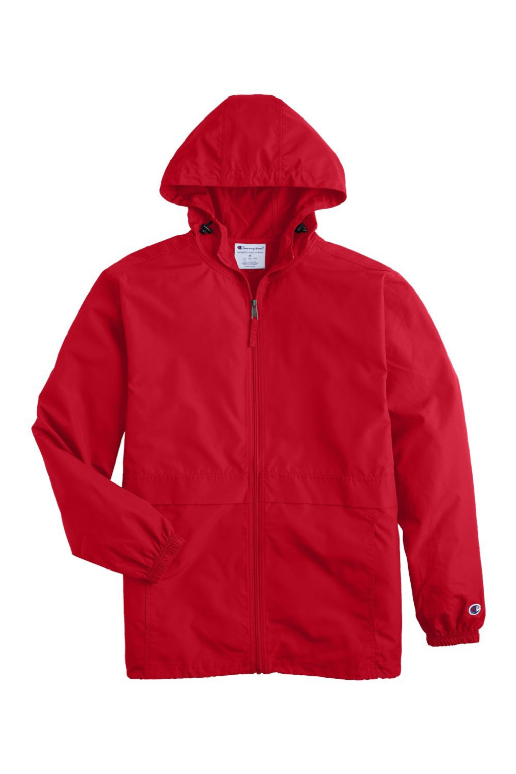 Champion CO125 Mens Wind & Water Resistant Full Zip Hooded Anorak Jacket Scarlet Red Flat Front