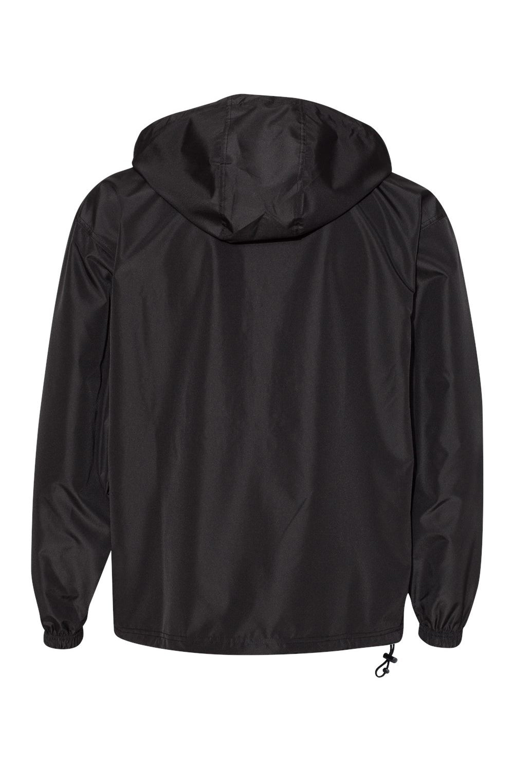 Champion CO200 Mens Packable Wind & Water Resistant Anorak 1/4 Zip Hooded Jacket Black Flat Back