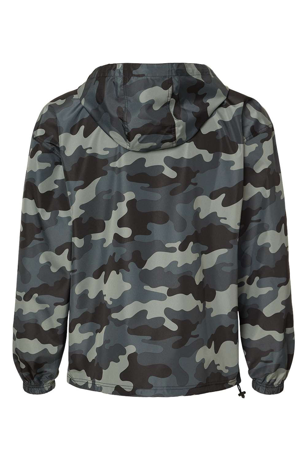 Champion CO200 Mens Packable Wind & Water Resistant Anorak 1/4 Zip Hooded Jacket Concrete Grey Camo Flat Back