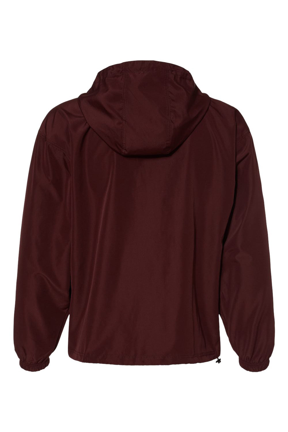 Champion CO200 Mens Packable Wind & Water Resistant Anorak 1/4 Zip Hooded Jacket Maroon Flat Back