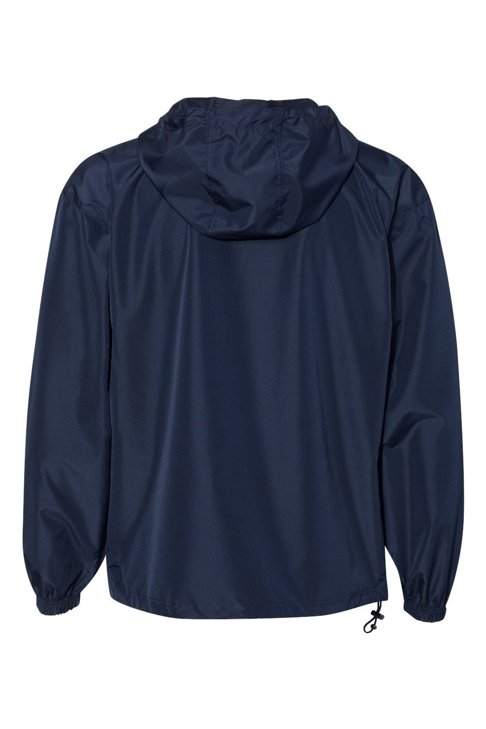 Champion CO200 Mens Packable Wind & Water Resistant Anorak 1/4 Zip Hooded Jacket Navy Blue Flat Back