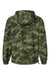 Champion CO200 Mens Packable Wind & Water Resistant Anorak 1/4 Zip Hooded Jacket Olive Green Camo Flat Back