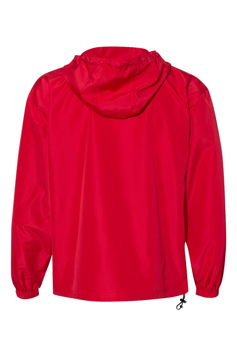 Champion CO200 Mens Packable Wind & Water Resistant Anorak 1/4 Zip Hooded Jacket Scarlet Red Flat Back