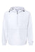 Champion CO200 Mens Packable Wind & Water Resistant Anorak 1/4 Zip Hooded Jacket White Flat Front
