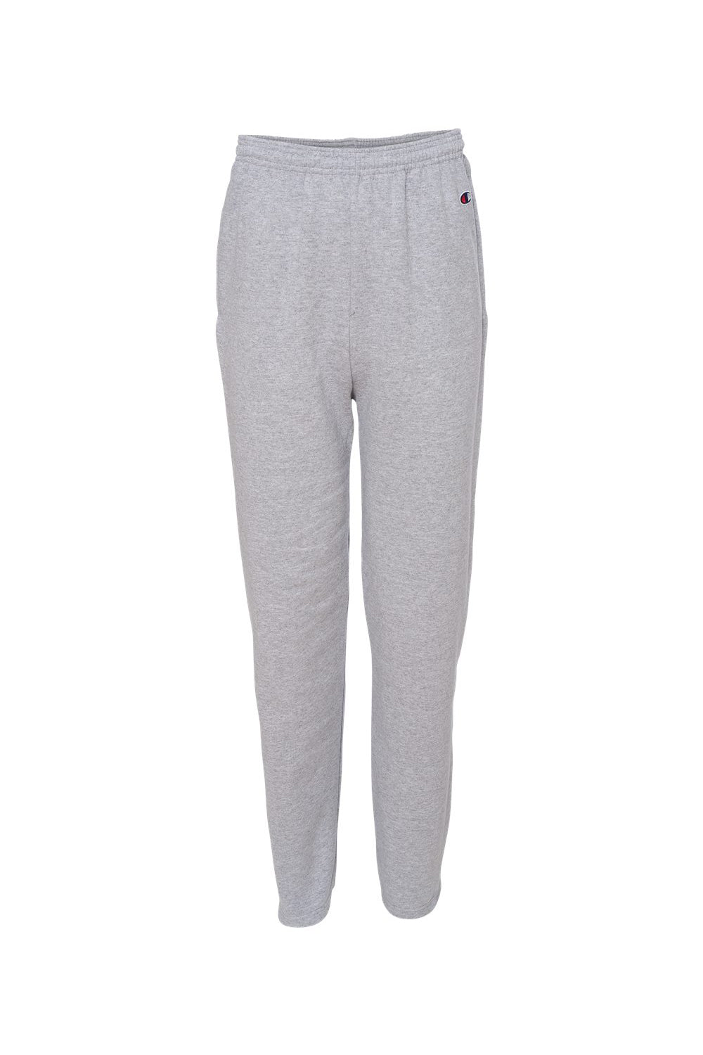 Champion P800 Mens Open Bottom Fleece Sweatpants w/ Pockets Light Steel Grey Flat Front