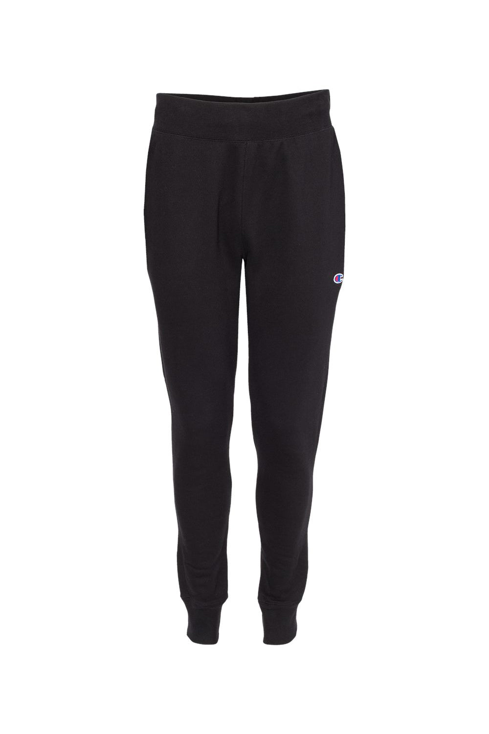 Champion RW25 Mens Reverse Weave Fleece Jogger Sweatpants w/ Pockets Black Flat Front
