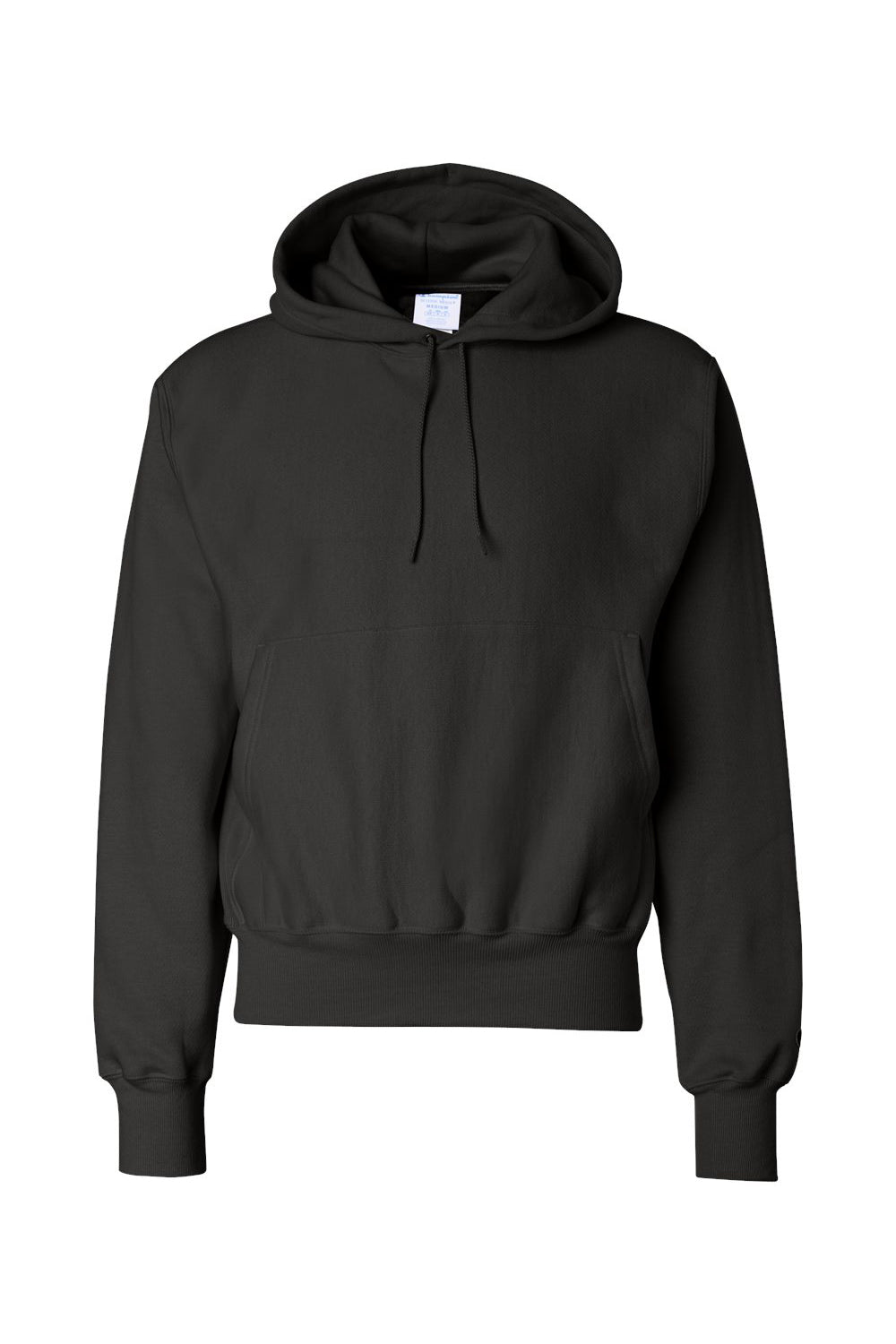 Champion S101/S1051 Mens Shrink Resistant Hooded Sweatshirt Hoodie w/ Pouch Pocket Black Flat Front