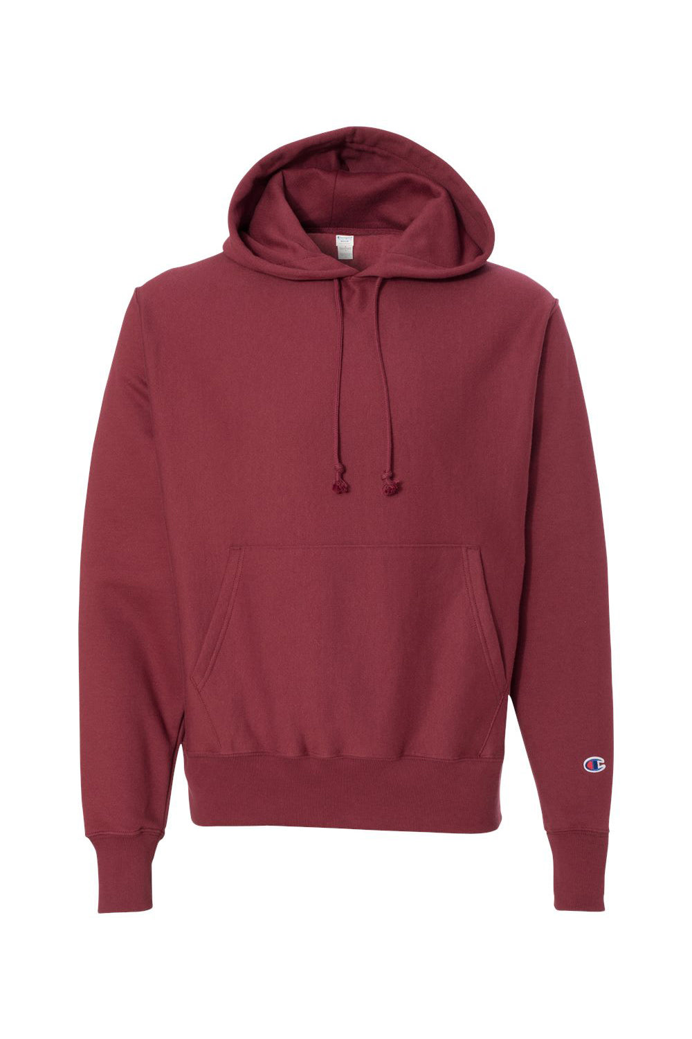 Champion S101/S1051 Mens Shrink Resistant Hooded Sweatshirt Hoodie w/ Pouch Pocket Cardinal Red Flat Front
