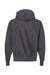 Champion S101/S1051 Mens Shrink Resistant Hooded Sweatshirt Hoodie w/ Pouch Pocket Heather Charcoal Grey Flat Back