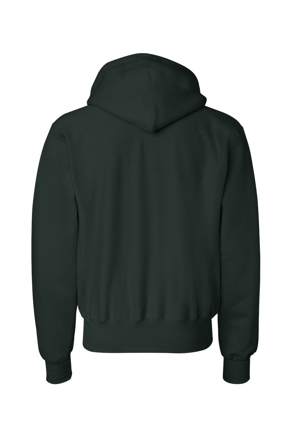Champion S101/S1051 Mens Shrink Resistant Hooded Sweatshirt Hoodie w/ Pouch Pocket Dark Green Flat Back