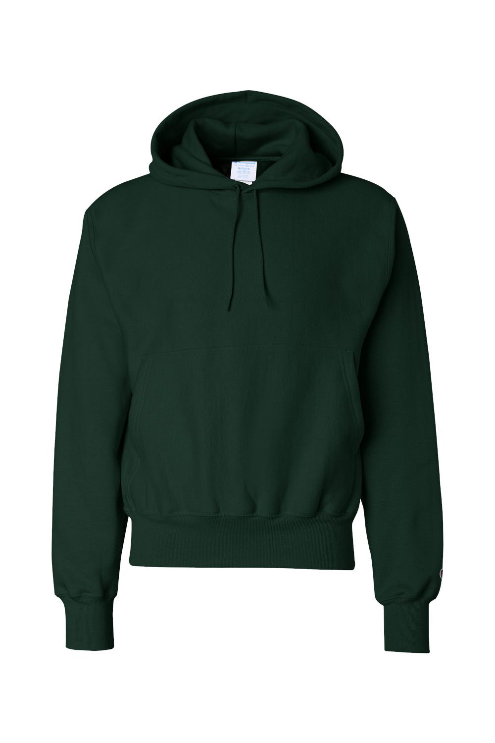 Champion S101/S1051 Mens Shrink Resistant Hooded Sweatshirt Hoodie w/ Pouch Pocket Dark Green Flat Front