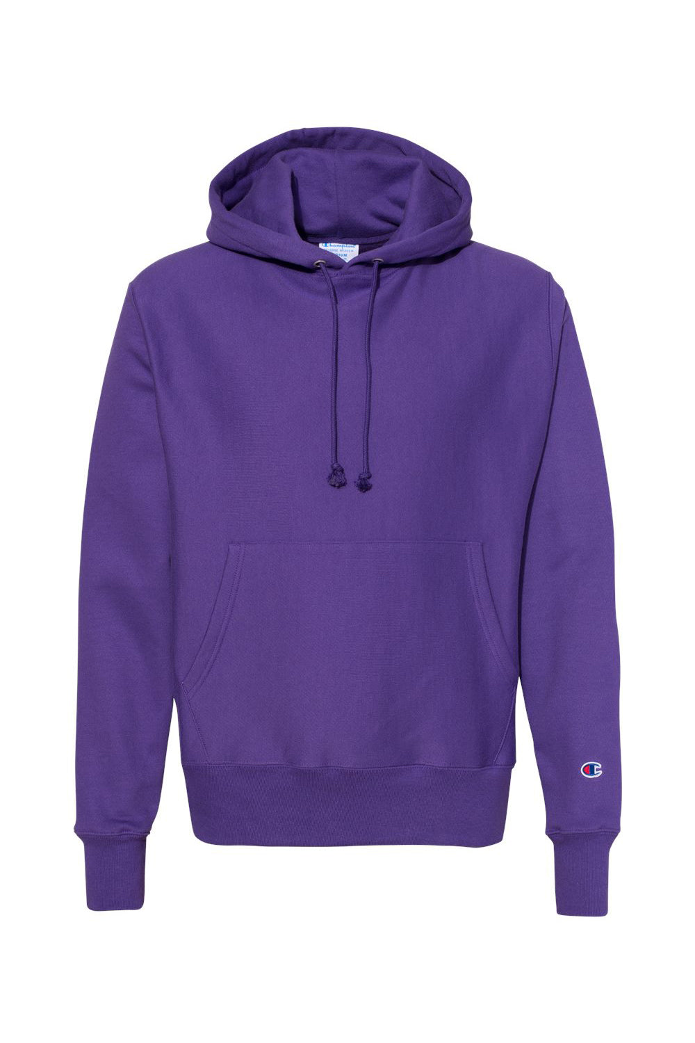 Champion S101/S1051 Mens Shrink Resistant Hooded Sweatshirt Hoodie w/ Pouch Pocket Purple Flat Front