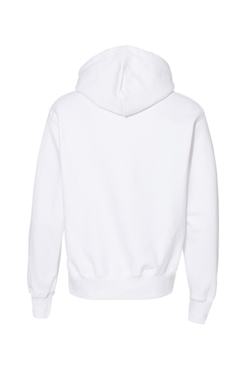 Champion S101/S1051 Mens Shrink Resistant Hooded Sweatshirt Hoodie w/ Pouch Pocket White Flat Back