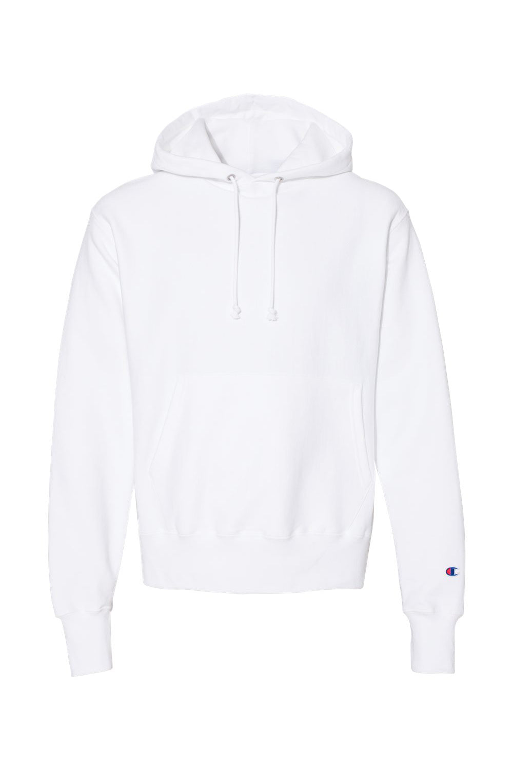 Champion S101/S1051 Mens Shrink Resistant Hooded Sweatshirt Hoodie w/ Pouch Pocket White Flat Front