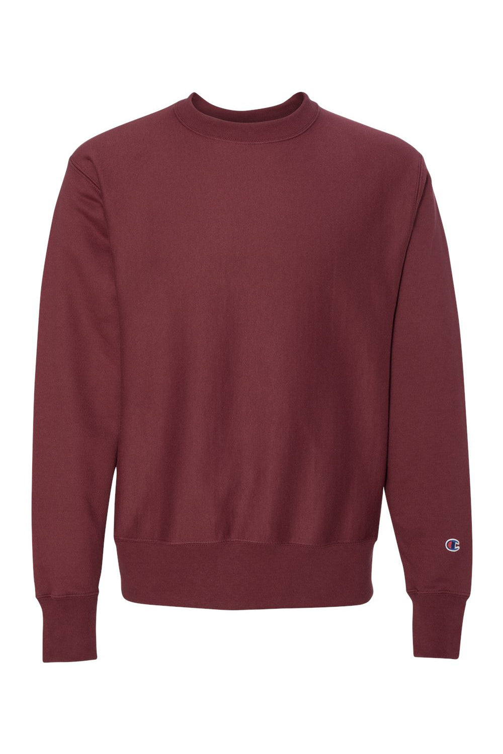 Champion S149/S1049 Mens Shrink Resistant Crewneck Sweatshirt Cardinal Red Flat Front