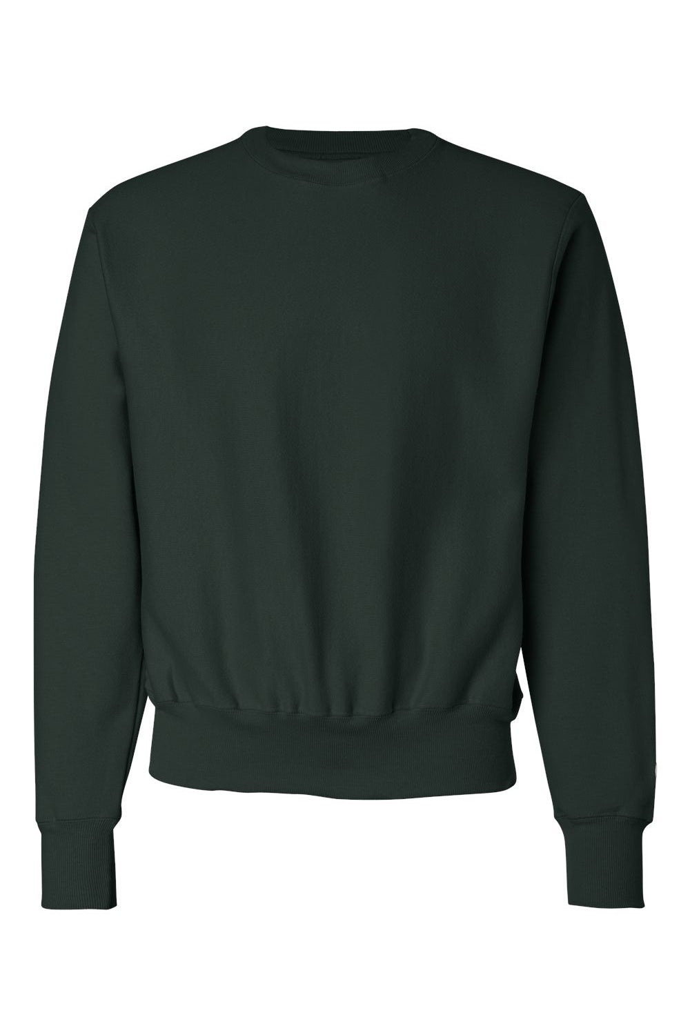 Champion S149/S1049 Mens Shrink Resistant Crewneck Sweatshirt Dark Green Flat Front