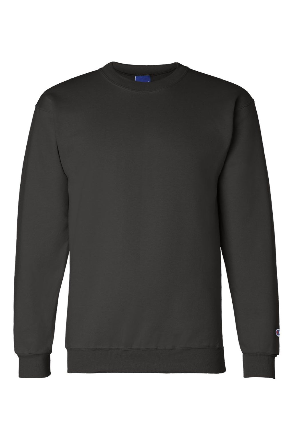 Champion S600 Mens Double Dry Eco Moisture Wicking Fleece Crewneck Sweatshirt Black Flat Front