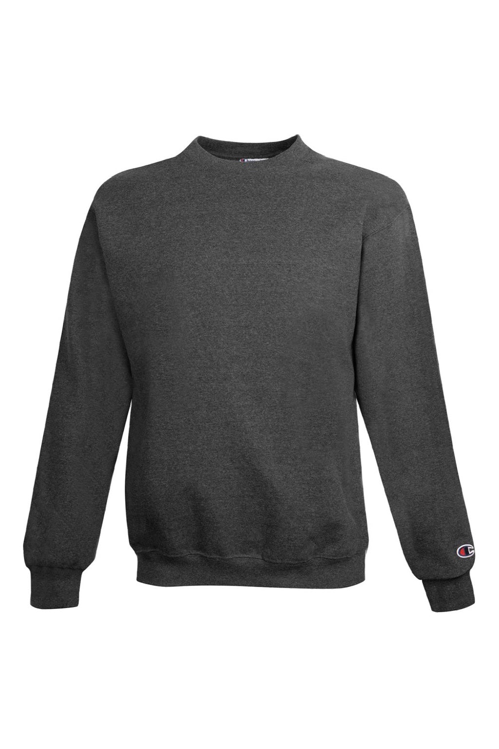 Champion S600 Mens Double Dry Eco Moisture Wicking Fleece Crewneck Sweatshirt Heather Charcoal Grey Flat Front