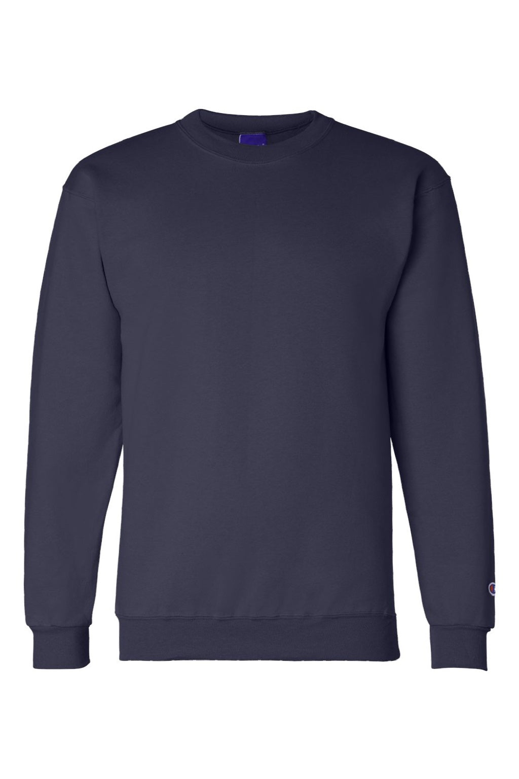 Champion S600 Mens Double Dry Eco Moisture Wicking Fleece Crewneck Sweatshirt Navy Blue Flat Front