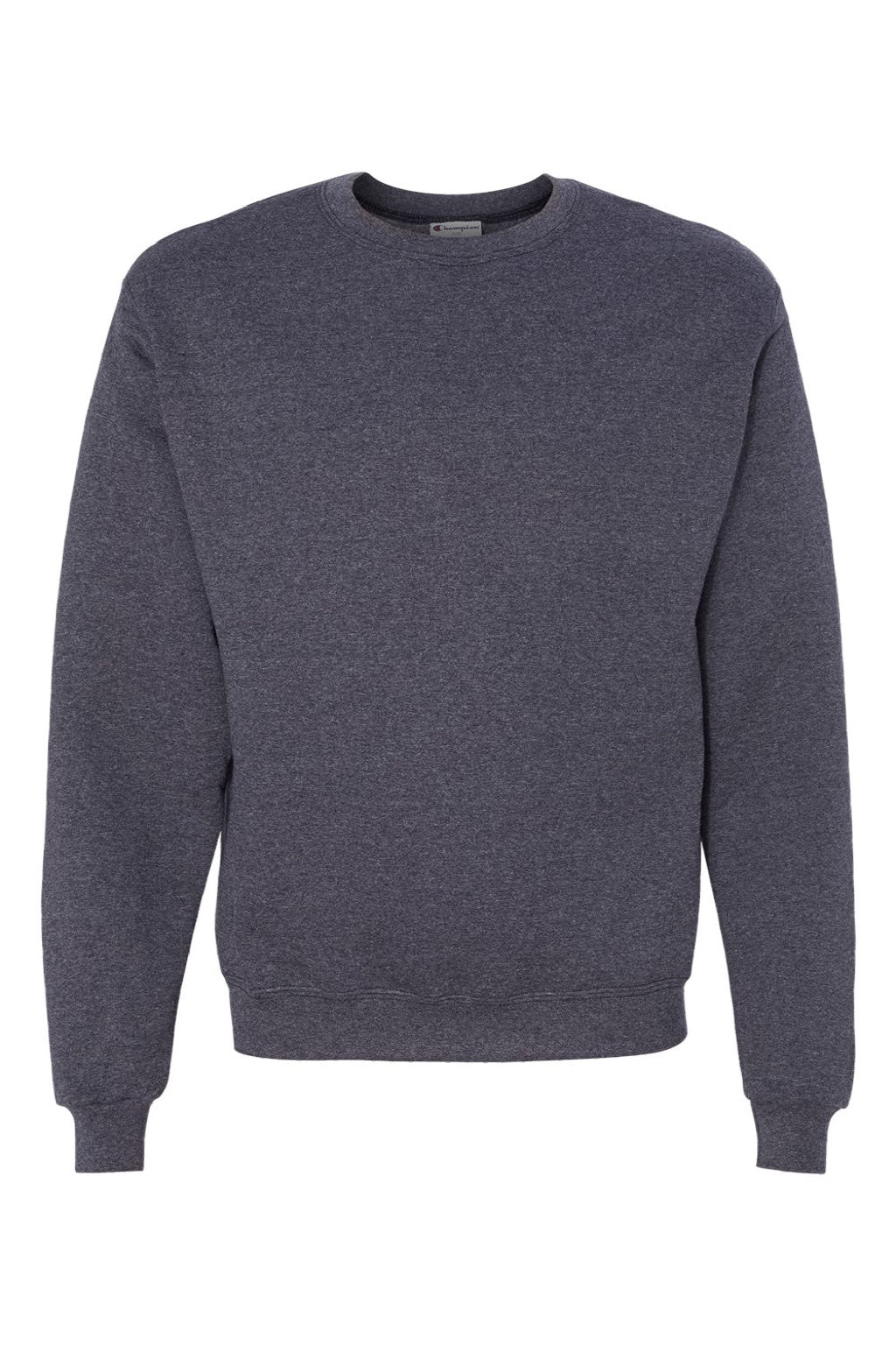 Champion S600 Mens Double Dry Eco Moisture Wicking Fleece Crewneck Sweatshirt Heather Navy Blue Flat Front