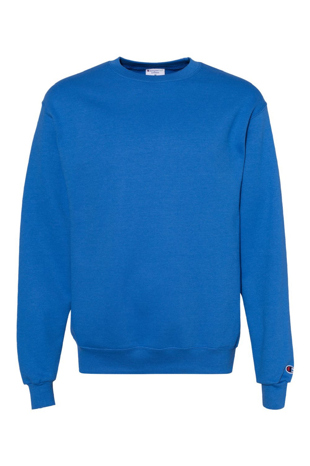 Champion S600 Mens Double Dry Eco Moisture Wicking Fleece Crewneck Sweatshirt Royal Blue Flat Front