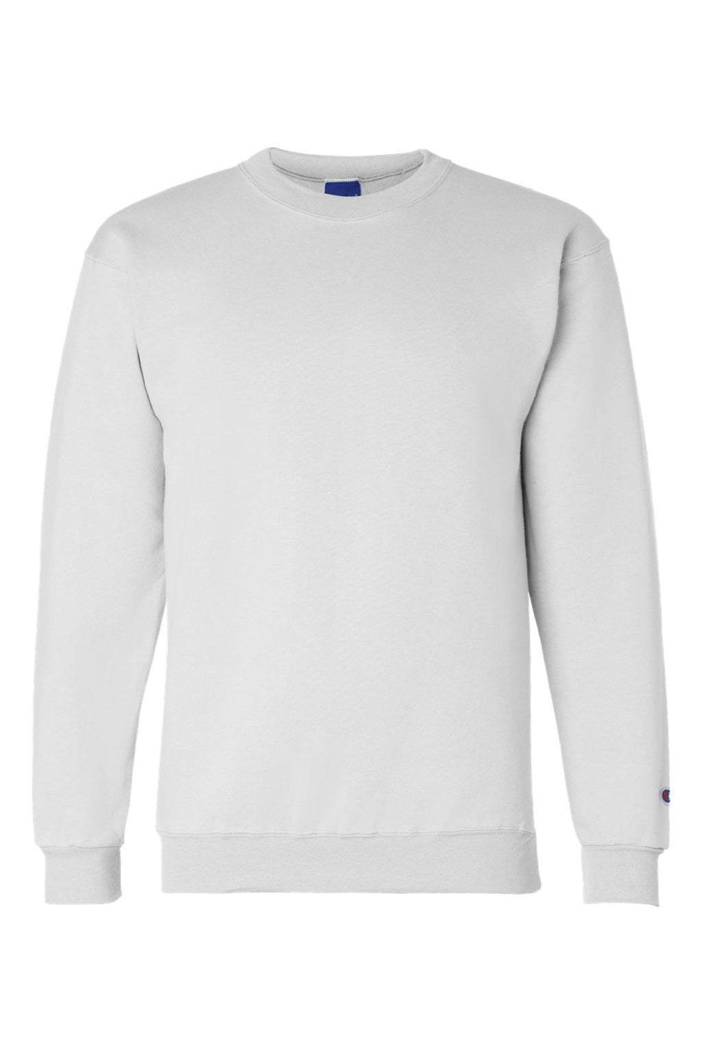 Champion S600 Mens Double Dry Eco Moisture Wicking Fleece Crewneck Sweatshirt White Flat Front