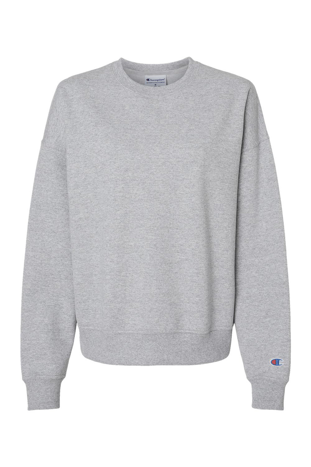 Champion S650 Womens PowerBlend Crewneck Sweatshirt Light Steel Grey Flat Front