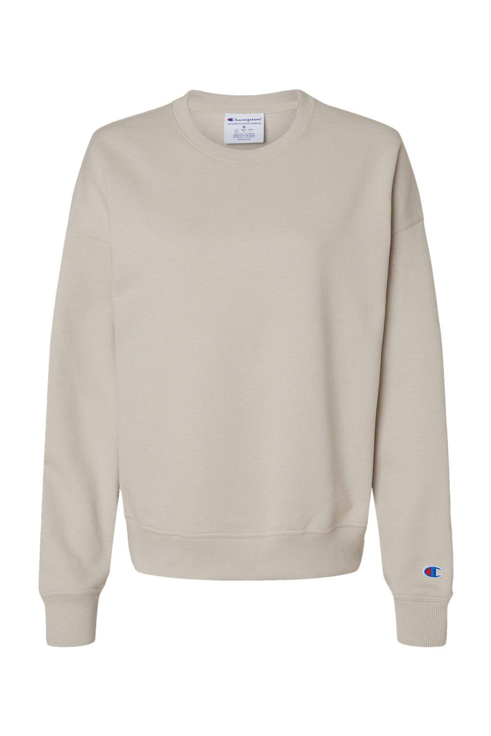 Champion S650 Womens PowerBlend Crewneck Sweatshirt Sand Flat Front