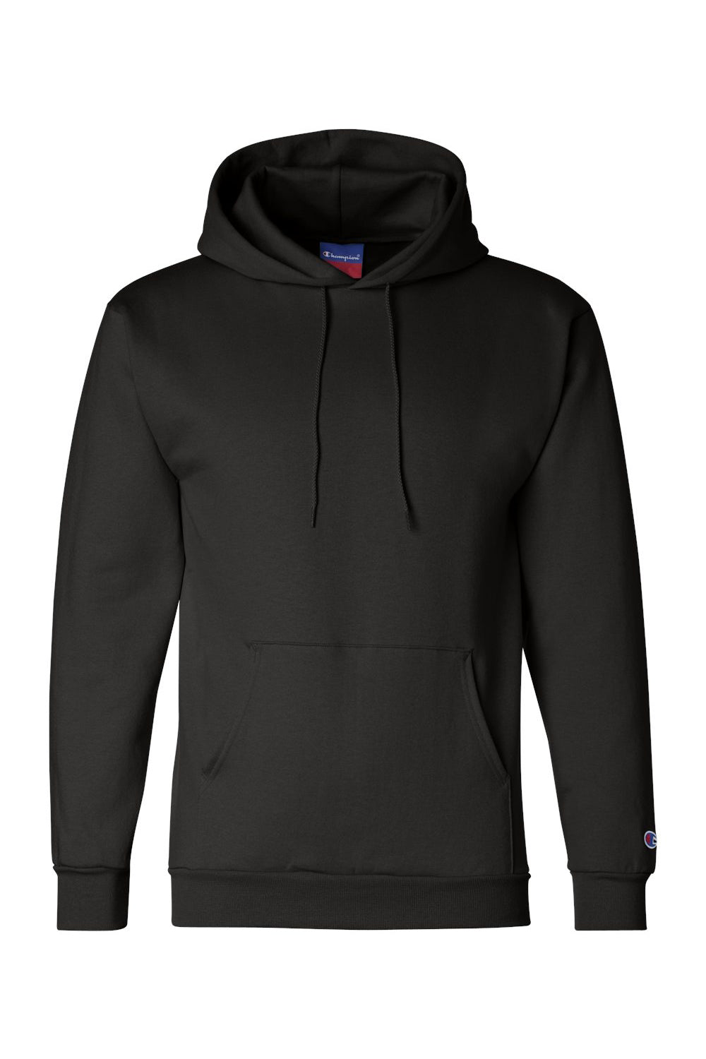 Champion S700 Mens Double Dry Eco Moisture Wicking Fleece Hooded Sweatshirt Hoodie w/ Pouch Pocket Black Flat Front