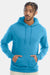 Champion S700 Mens Double Dry Eco Moisture Wicking Fleece Hooded Sweatshirt Hoodie w/ Pouch Pocket Lagoon Blue Model Front