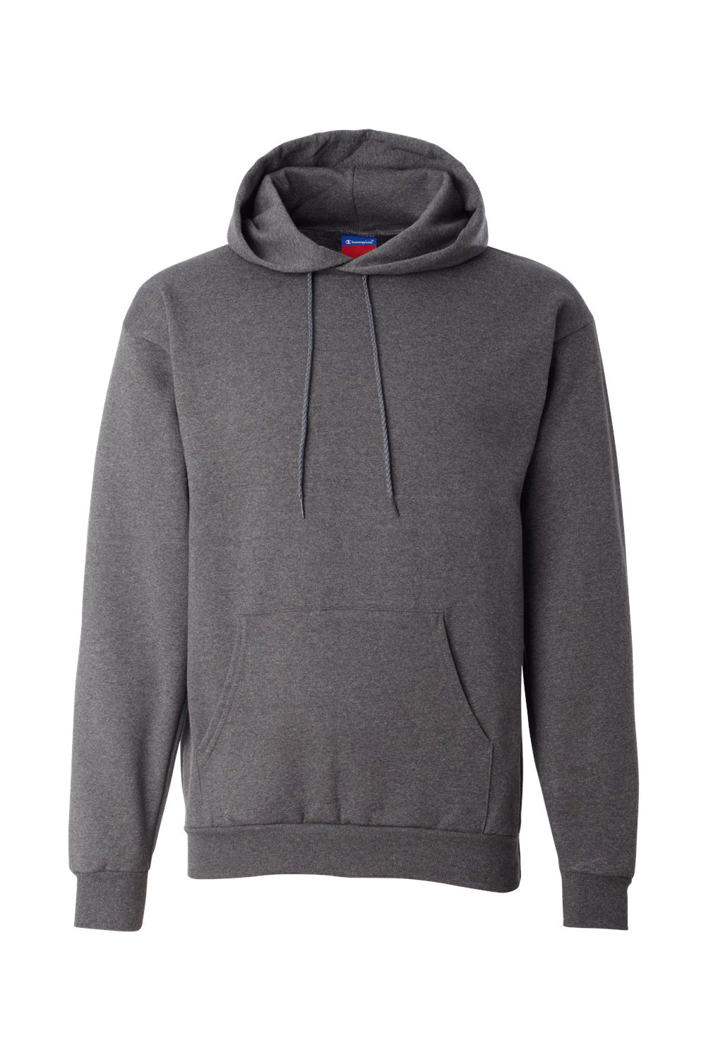 Champion S700 Mens Double Dry Eco Moisture Wicking Fleece Hooded Sweatshirt Hoodie w/ Pouch Pocket Heather Charcoal Grey Flat Front