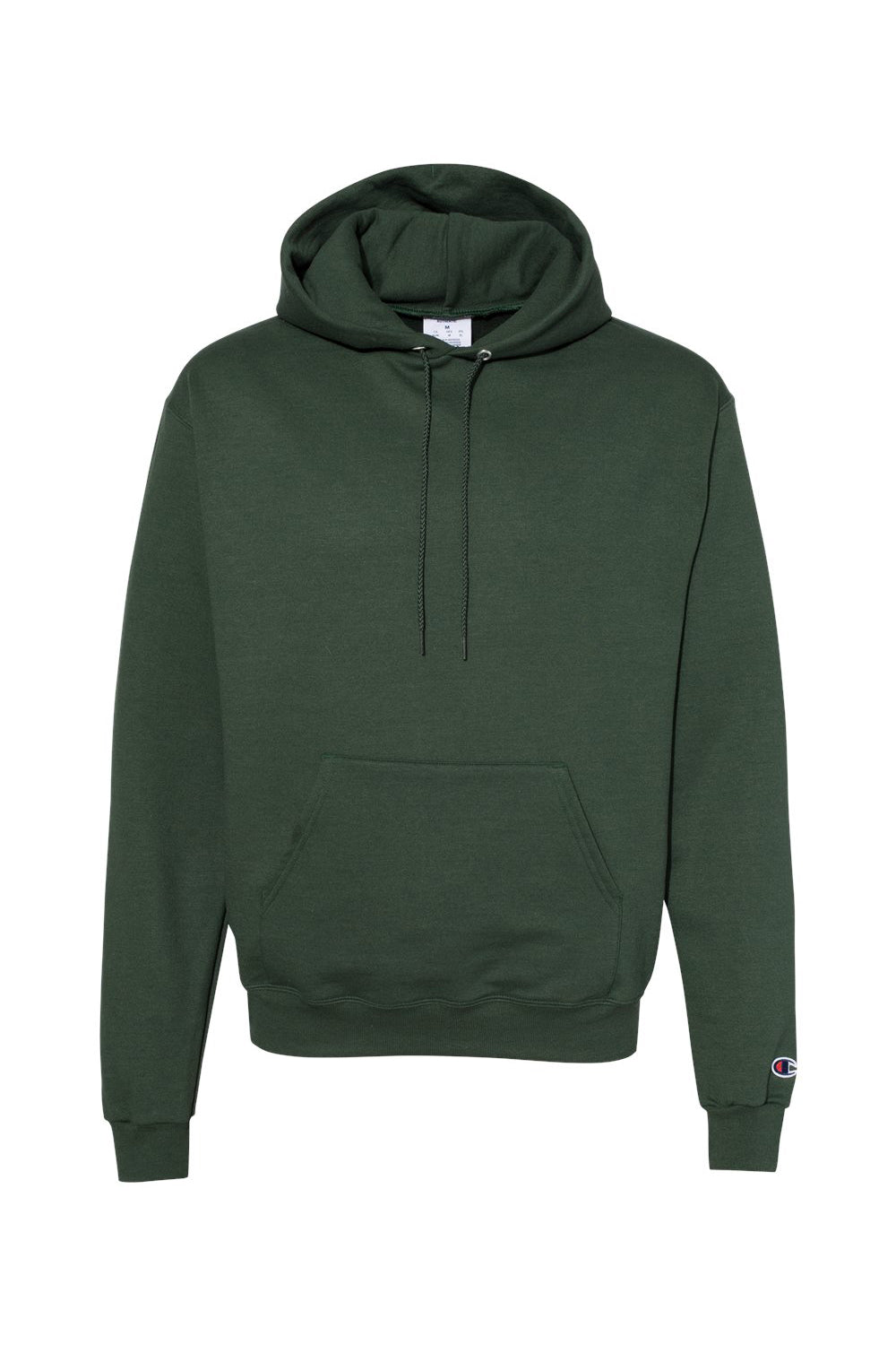 Champion S700 Mens Double Dry Eco Moisture Wicking Fleece Hooded Sweatshirt Hoodie w/ Pouch Pocket Dark Green Flat Front