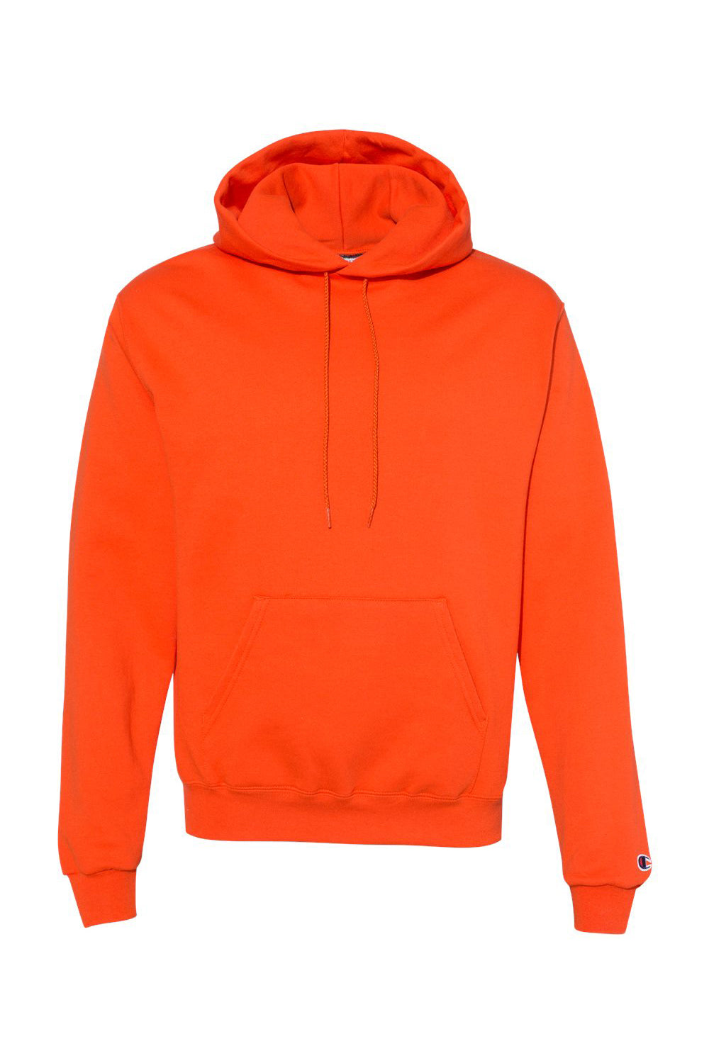 Champion S700 Mens Double Dry Eco Moisture Wicking Fleece Hooded Sweatshirt Hoodie w/ Pouch Pocket Orange Flat Front