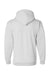 Champion S700 Mens Double Dry Eco Moisture Wicking Fleece Hooded Sweatshirt Hoodie w/ Pouch Pocket White Flat Back