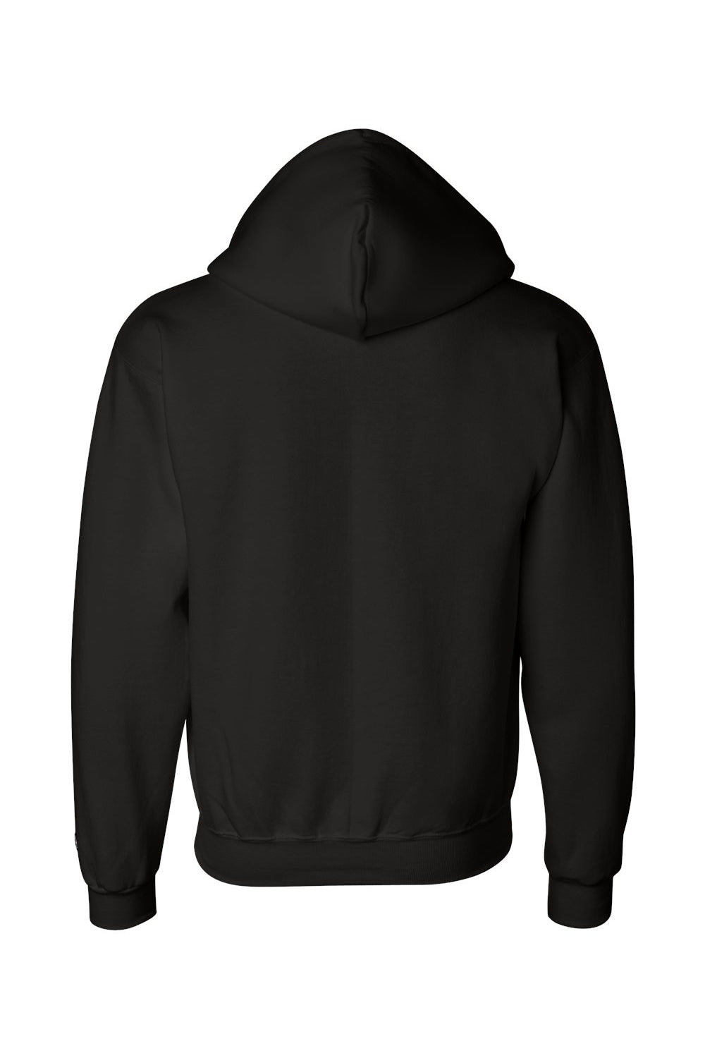 Champion S800 Mens Double Dry Eco Moisture Wicking Fleece Full Zip Hooded Sweatshirt Hoodie w/ Pockets Black Flat Back