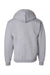 Champion S800 Mens Double Dry Eco Moisture Wicking Fleece Full Zip Hooded Sweatshirt Hoodie w/ Pockets Light Steel Grey Flat Back