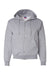 Champion S800 Mens Double Dry Eco Moisture Wicking Fleece Full Zip Hooded Sweatshirt Hoodie w/ Pockets Light Steel Grey Flat Front