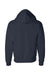 Champion S800 Mens Double Dry Eco Moisture Wicking Fleece Full Zip Hooded Sweatshirt Hoodie w/ Pockets Navy Blue Flat Back