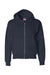 Champion S800 Mens Double Dry Eco Moisture Wicking Fleece Full Zip Hooded Sweatshirt Hoodie w/ Pockets Navy Blue Flat Front