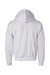 Champion S800 Mens Double Dry Eco Moisture Wicking Fleece Full Zip Hooded Sweatshirt Hoodie w/ Pockets Silver Grey Flat Back