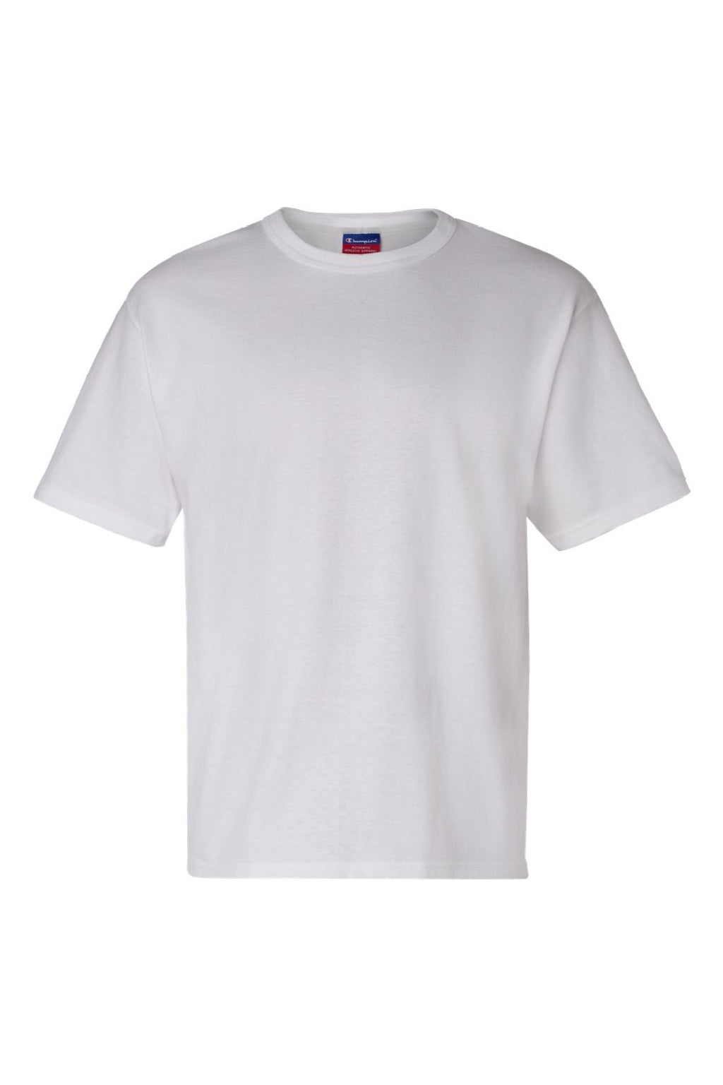 Champion T105 Mens Heritage Short Sleeve Crewneck T-Shirt White Flat Front