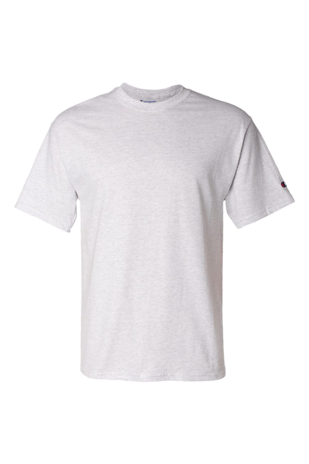 Champion T425 Mens Short Sleeve Crewneck T-Shirt Ash Grey Flat Front