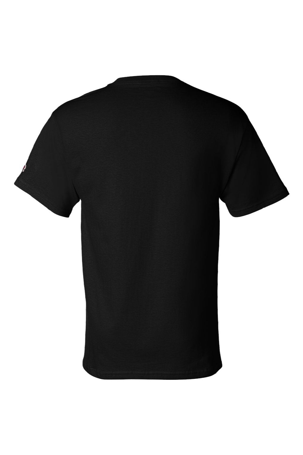 Champion T425 Mens Short Sleeve Crewneck T-Shirt Black Flat Back