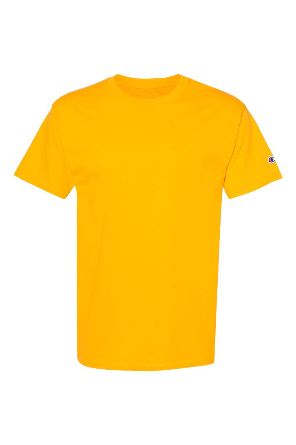 Champion T425 Mens Short Sleeve Crewneck T-Shirt Gold Flat Front