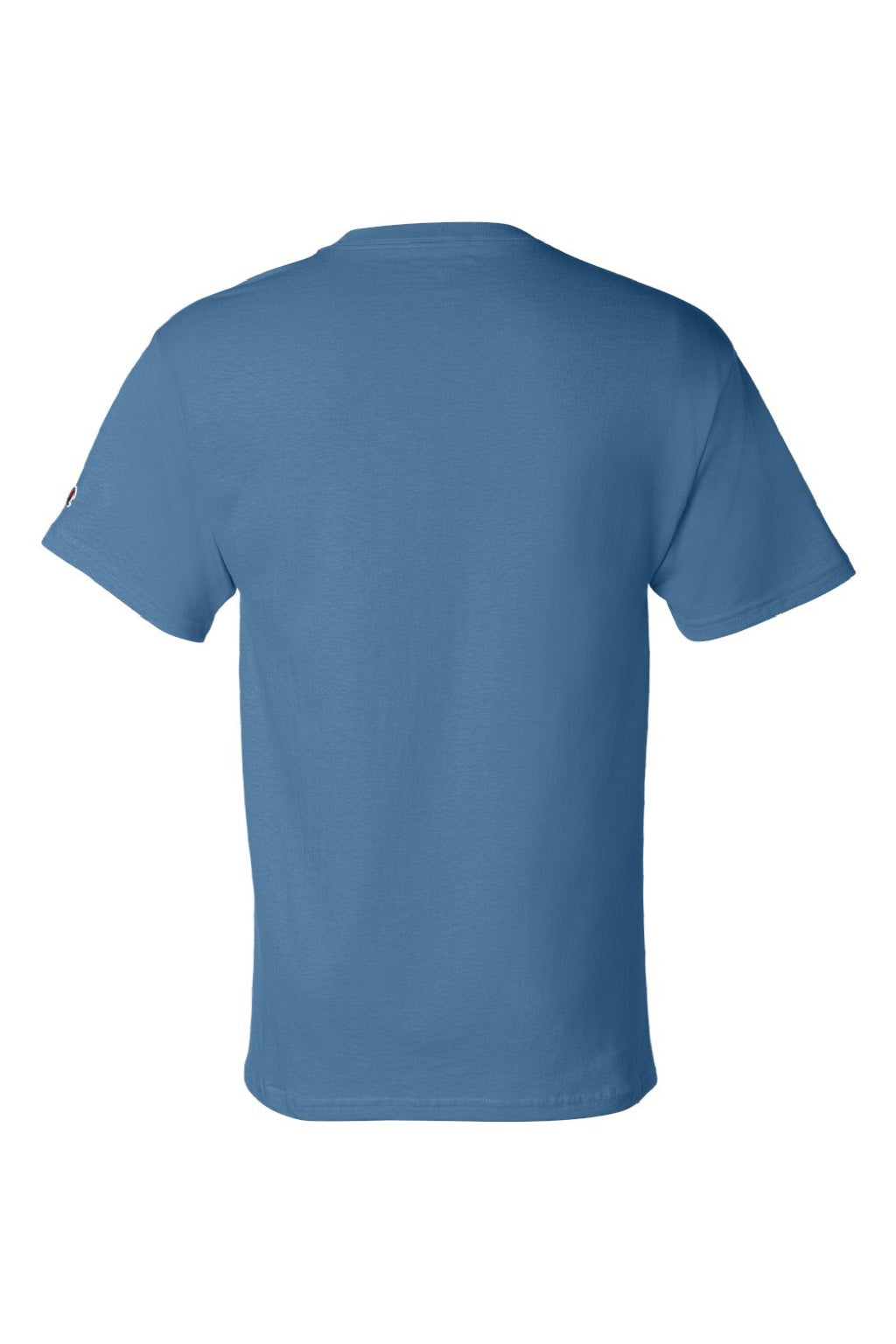 Champion T425 Mens Short Sleeve Crewneck T-Shirt Light Blue Flat Back